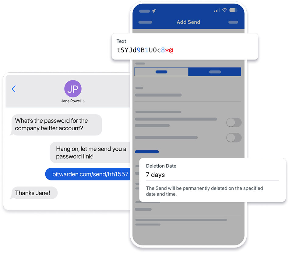 Deel je wachtwoorden eenvoudig via de functie Send Deel je wachtwoorden eenvoudig via de functie Send